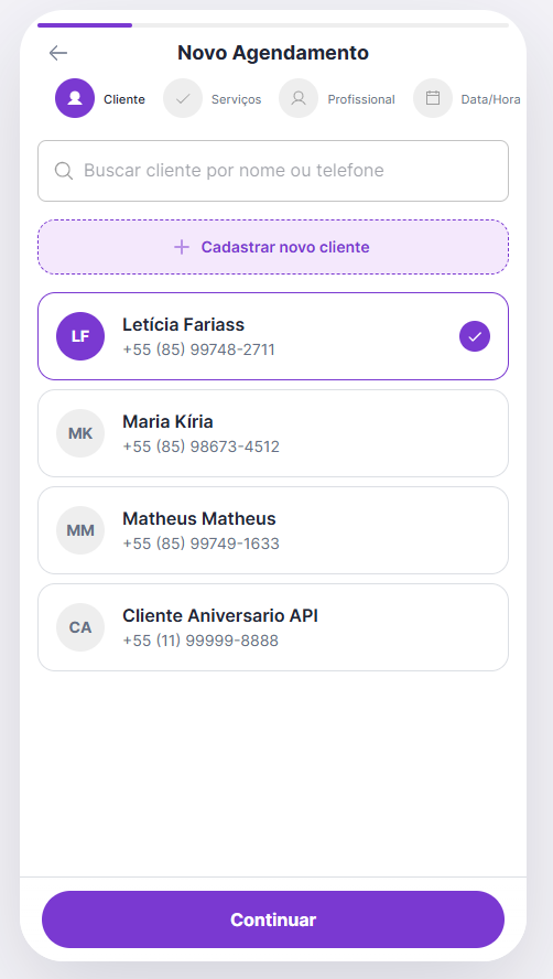 Abrir agendamento