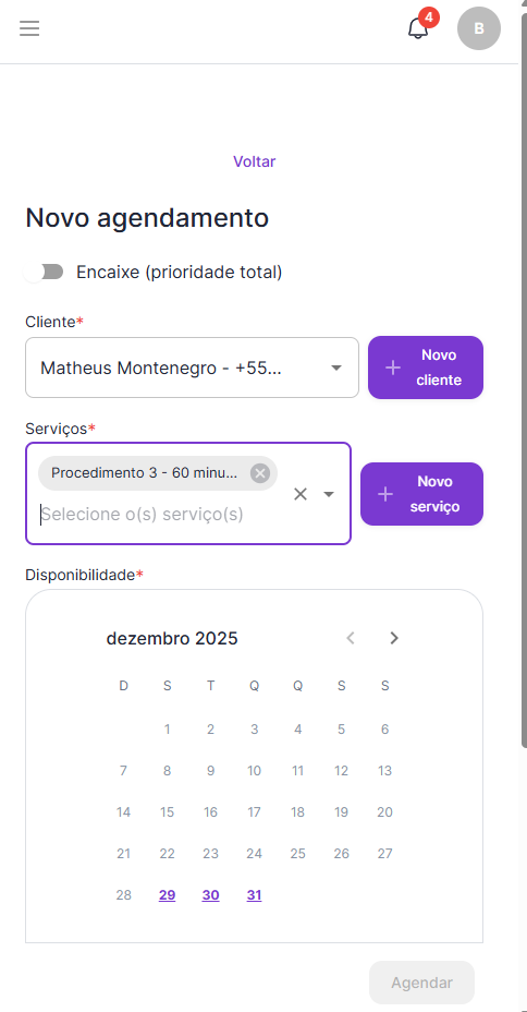 Preencher informações