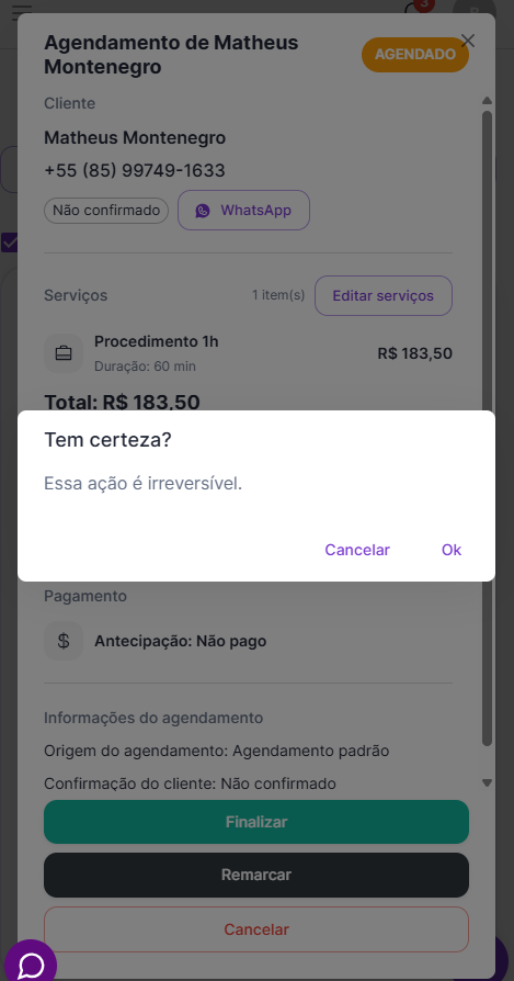 Cancelar agendamento
