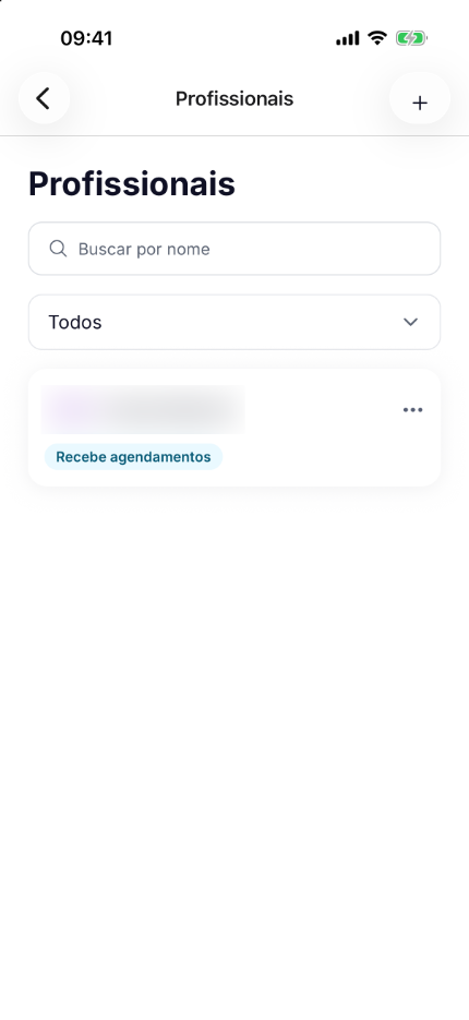 Profissionais no app