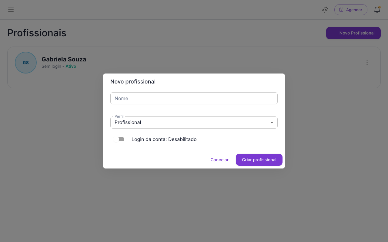 Novo profissional no web