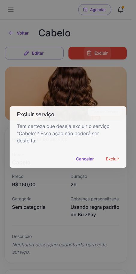 Excluir serviço